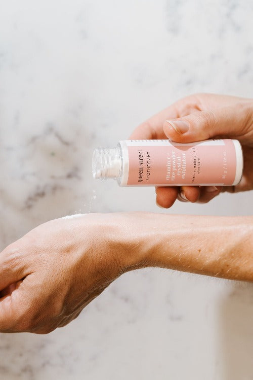 vitamin c + rice powder crystal exfoliator - use a little a few nights a week