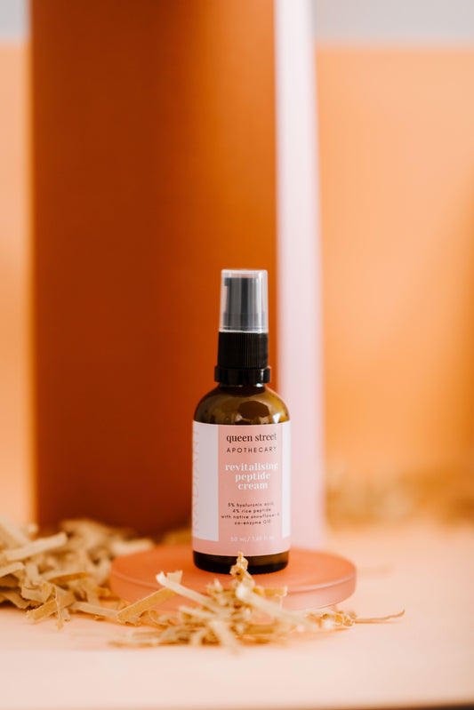 100% Vegan Skin Care with Queen Street Apothecary. Reviatlising Peptide Cream is the OG light-weight moisturiser.